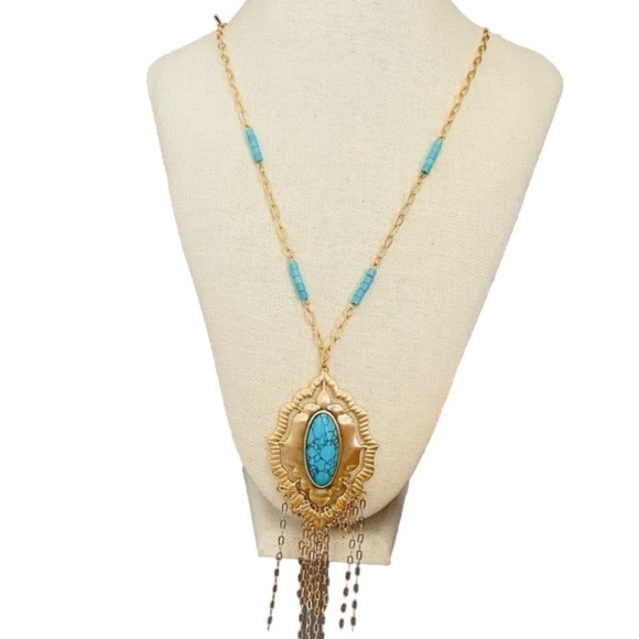 Macys Long Necklace tassel Gold 34” - Picture 1 of 5